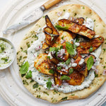 Grilled Halloumi and Aubergine Wraps with Herbed Yoghurt