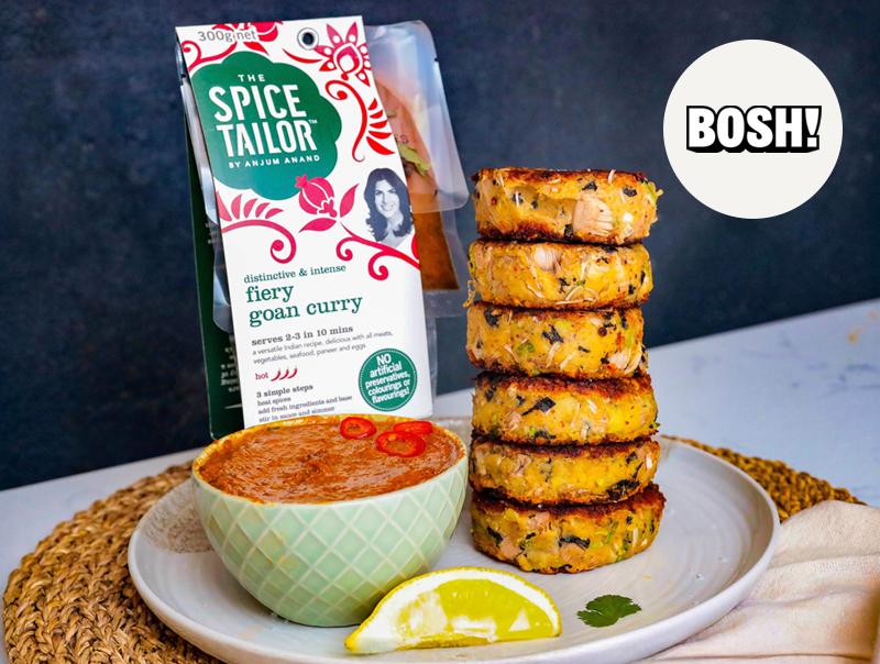 Spicy Goan “Fish” Cakes with Curry Dip