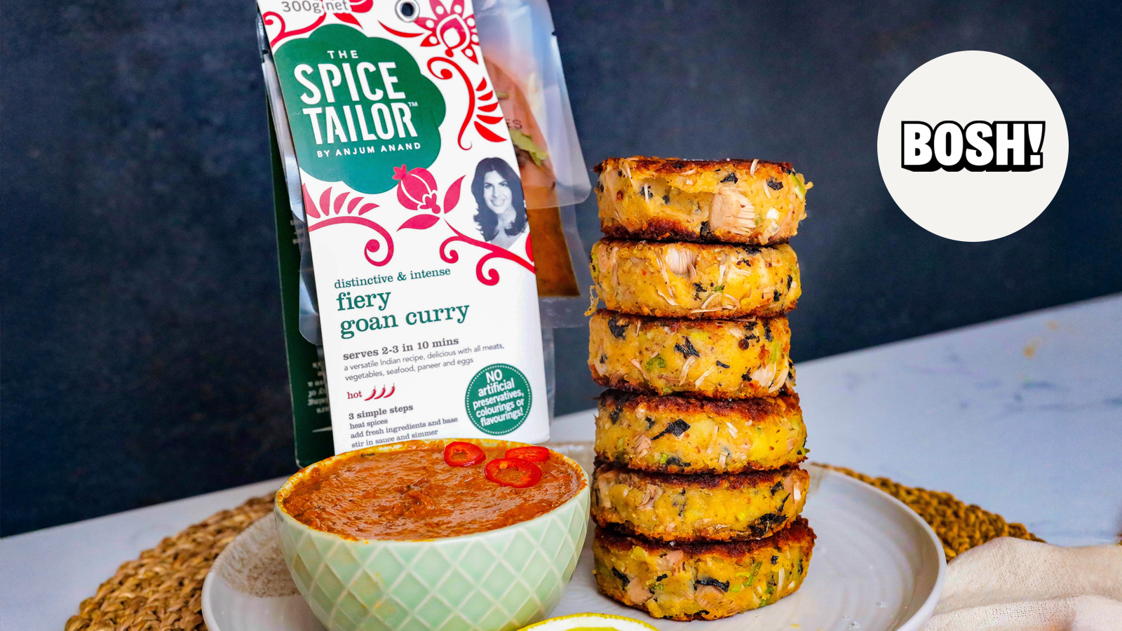 Spicy Goan “Fish” Cakes with Curry Dip