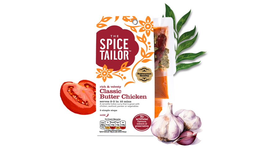 butter chicken with ingredients